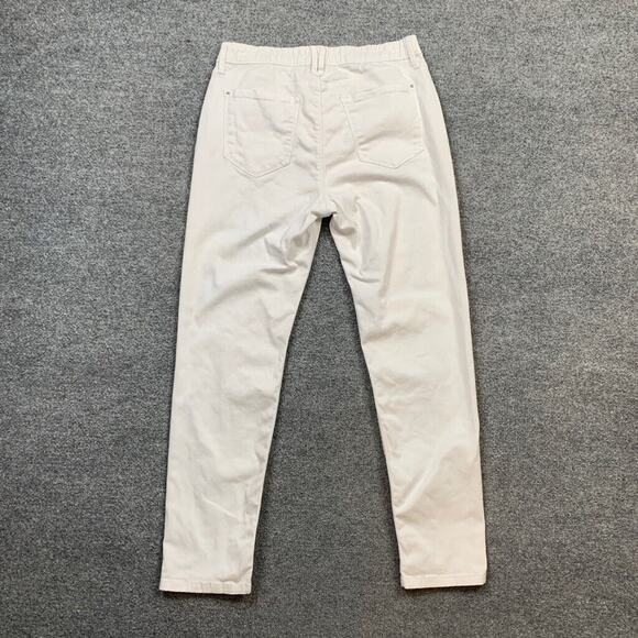 Curve Apparel Jeans Womens 10 White Denim Cotton Blend Stretch Curvy Straight - Picture 9 of 14